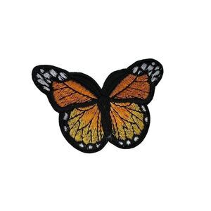 Orange Butterfly Embroidered Patch